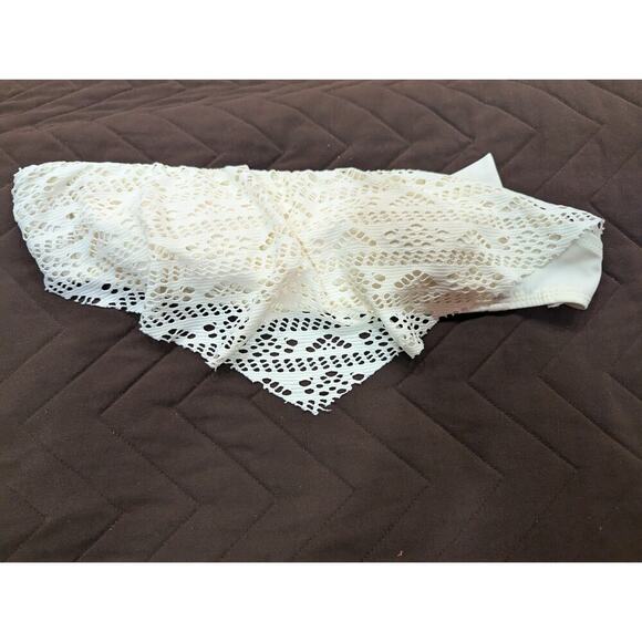 Women's crochet handkerchief bandeau cream top size S no tag - Picture 5 of 5